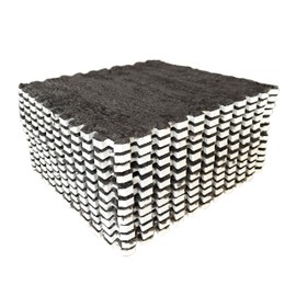 easycustomerlee 12pcs Tiled Puzzle Play Mats Interlocking Shaggy Soft EVA Foam Mats Protective Floor for Children Kids Room Home Parlor Bedroom(Gray)
