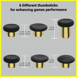 Elite Series 2 Gaming Controller Accessories Kit with Thumbsticks, D-Pads, Paddles, Trigger Buttons for Elite Series 2 Core (Gold)