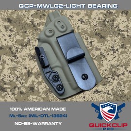 QuickClip Pro Gun Holster Claw Kit Mod Wing Gen2 - Made in USA, IWB & Tuckable - Fits Left & Right Hand, Modwing Light Bearing, Attachment Part Inside Waistband Belt Concealed Carry (1-Pack)