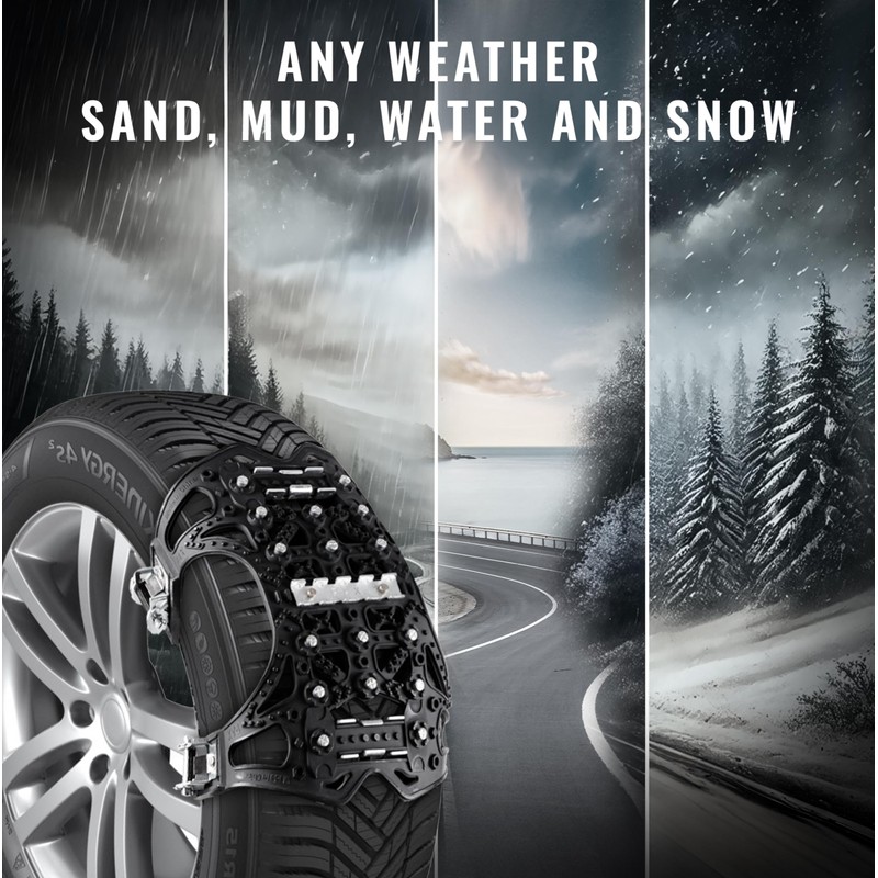 VaygWay Car Snow Tire Anti-Slip Chains - All Season Black