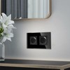 JIMEIDA Double Socket Flush-Mounted 16 Amp with Black, Tempered Glass