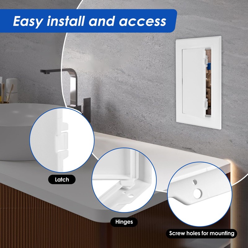 KitchenRaku Access Panel - Paintable Easy Access Doors with Hidden