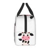JIMOWANG Cute Cartoon Milk Cow Portable Lunch Bag Compact Tote