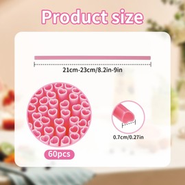 60pcs Pink Heart Shaped Straws Disposable Drinking Pink Plastic Straw Individually Wrapped Cute Straw Cocktail Straws Valentine's Day Decor Bridal Shower Pink Party Favors Wedding Supplies