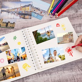 Zocipro DIY Photo Album, 20.5 x 20.5 cm, Scrapbook, 30 Sheets/60 Pages, Scrapbook, Photo Books, Kraft Paper Spiral Album for Baby, Weddings, Travel, Anniversaries (Beige)