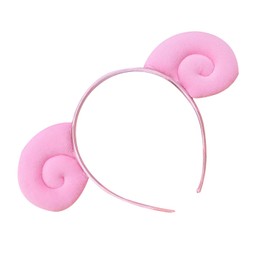HIXNUG Sheep Headband Animals Plush Sheep Ears Head Hoop Cute Sheep Horn Headdress Fancy Dress Hair Accessories for Girls Boys (Pink)