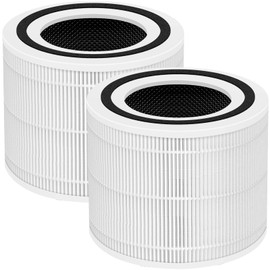 Core 300 Replacement Filter for LEVOIT Core 300 and Core 300s Air Purifier,3-in-1 True HEPA Filter with Activated Carbon Pre-Filter, Compare to Part No. Core 300-RF,2 Pack,White