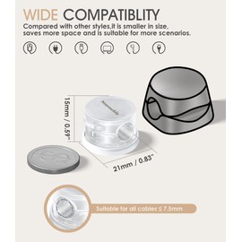 Nearockle 9 Pack Spring Cord Organizer Cable Clips [Locking Cable Rotatable], 2025 Latest Nearockle Phone Charging Cord Holder Cable Management for Car, Nightstand, Office Desk Accessories (Clear)