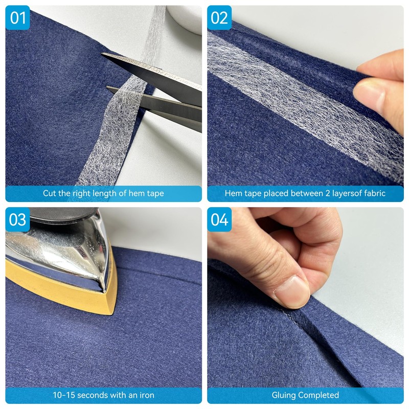 FMVELW Cottnation 2 Rolls Iron On Hem Tape, Fabric Fusing