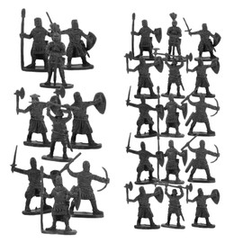 Toyvian Mini Toy Soldiers Figures: 200 Pcs Plastic Army Men - 1 inches Medieval Knight Warrior Soldiers Figurines Set