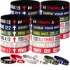 DaikeAion 60pcs Bulk Christian Silicone Wristbands with Inspirational Bible Verse