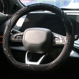 SEGADEN Funda protectora universal antideslizante de silicona suave para volante de coche, diseño antideslizante de 13 a 16 pulgadas, color negro