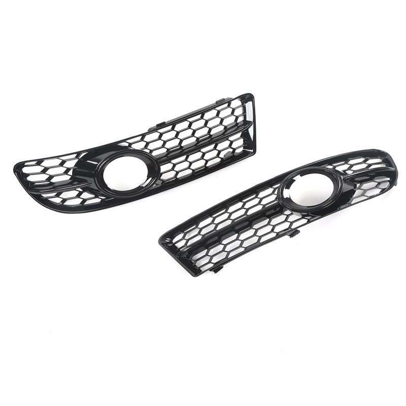 1 Pair Front Fog Lamp Grille Bezel 8E0807681F Glossy Black