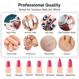 MELODYSUSIE Nail Drill Bits Set Carbide Less Dust Professional 3/32 Inches Nail Bits Filing Acrylic Nails Gel Nails Down Removing Cuticle Tools for Electric Nail Files Drill Machine, 7pcs, Rainbow