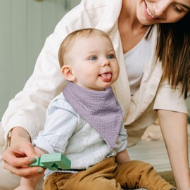 Susurration Baby Bibs Triangular Scarf Baby Muslin Neckerchief Baby for Boys and Girls, Neckerchief Drool Bib Baby Adjustable Pack of 10, PinkPurple