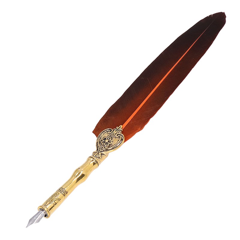 Feather Pen Exquisite Vintage Elegant Stainless Steel Smoothly Writing Wear