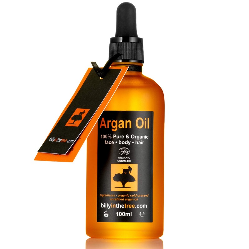 Pure Argan Oil 100ml. 100% Pure and EcoCert Certified Organic.