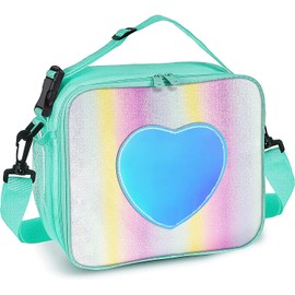 KEAIDUO Girl Lunch Bag Cute Fashion Insulated Reusable Lunch Bag Cooler Lunch Tote Box for Girl Women School Kindergarten Purple