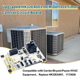 Upgraded Genuine HK32EA001*HK32EA007 Defrost Timer Control Circuit Board Compatible with Carrier/Bryant/Payne HVAC，1173636 Direct Replacement Factory Certified for Heat Pumps CEPL130524-01