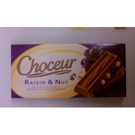 Choceur Milk Chocolate with Raisins and Roasted Hazelnuts 7.05 OZ (Pack of 6)