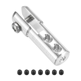QUARKZMAN 1 Piece Metal Clevis M2 Thread Aluminium Alloy Clevis Servo Horn Pull Rod Chuck Connector with Screws for RC Aeroplane Car Helicopter Model Replacement Parts, Silver