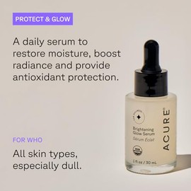 Acure | Serum de argán, borraja y arándano que ilumina e hidrata la piel opaca para revelar su brillo natural, 30 ml