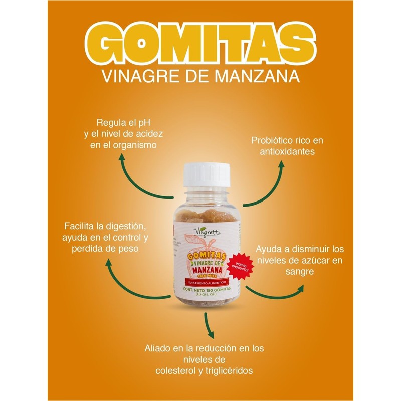 Gomitas de Vinagre de Manzana y Miel de Abeja Vingrett