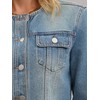 CIMUK Women's Denim Jacket Collarless Button Down 2025 Western Long