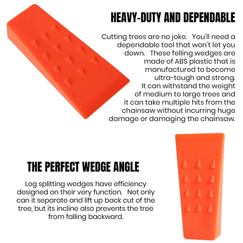 AR-PRO 6 Pack Tree Felling Wedges with Spikes for Safe