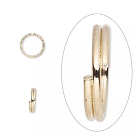 Platinum 100 Gold Plated Steel 8mm Round Split Rings with 6.6mm ID to Secure your Charms