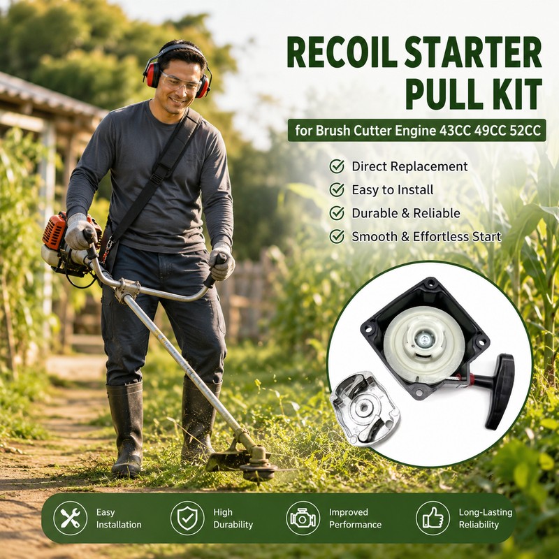 Recoil Starter Pull Kit for Brush Cutter Engines – Replacement