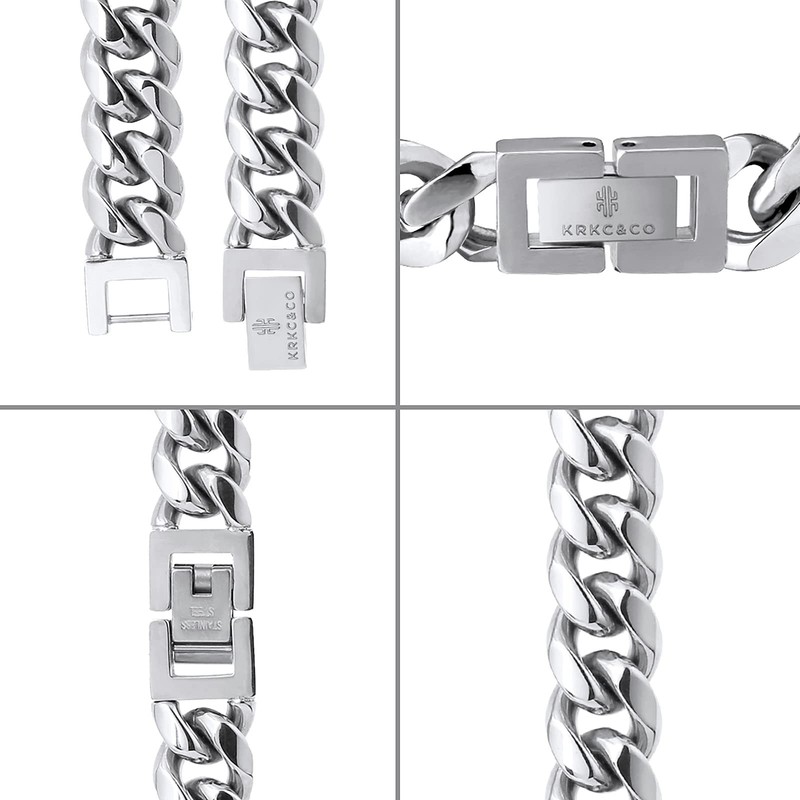 KRKC&CO Men’s Kihei Bracelet, 0.5/0.3 inch (12/8 mm) Wide,18k Gold