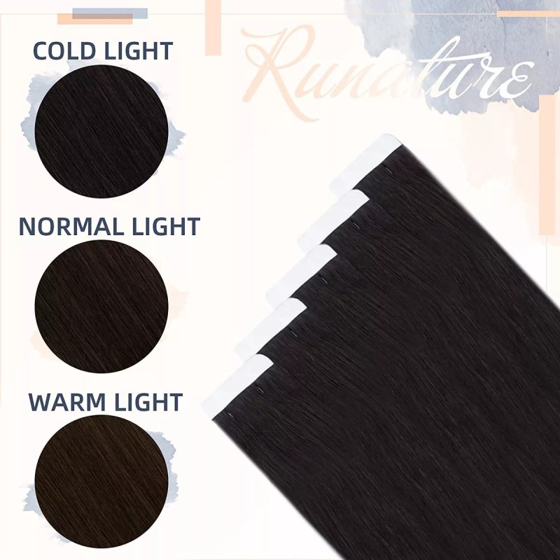 Runature Extensiones Cabello Real 40gr 14in Negro Natural