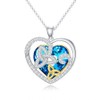 PELOVNY Celtic Knot Necklace 925 Sterling Silver Crystal Heart Pendant