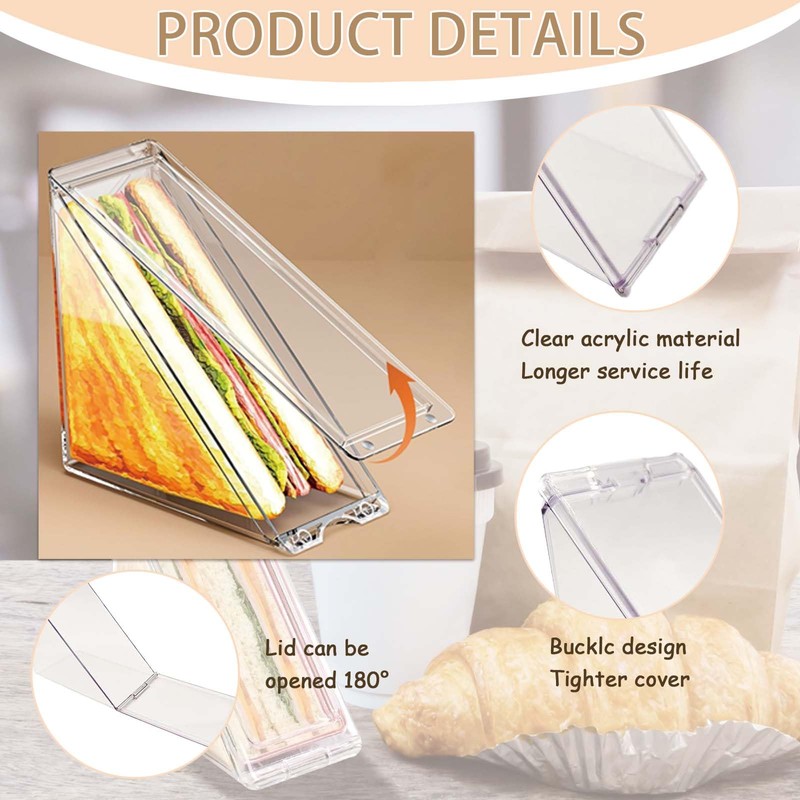 Gudemoore 2 PCS Reusable Sandwich Box with Lid & Towel,