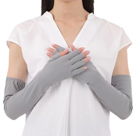 [HANDS UP MARKET] Arm Cover, UV Protection, Cooling Sensation, Arm Cover, Long Length, Sunscreen Protection, UV Protection, Women's, Finger Cut, Mesh, Breathable, Sunscreen, UV Care, For Driving,
