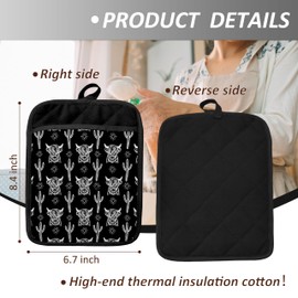 Western Highland Cow Pot Holders with Pockets, Western Cow Cactus Black Pot Holders Heat Resistant Oven Mitts Hot Pads for Kitchen Baking Cooking,Potholders for Kitchens