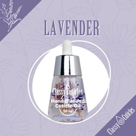 Classy Cuticles | Hand Blended Cuticle Oil | Vegan, Cruelty-Free, & Hydrating | Vitamin E, Jojoba, and Argan Oil | 50 mL Desk Bottle | Lavender Scent | Pack of 1