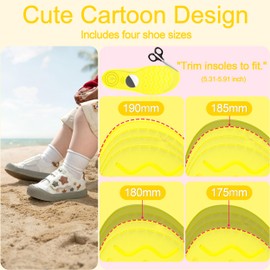 MHYALUDO Compatible with Airtag Protective Cover Insoles for Kids and Seniors,Compatible with Airtag Insoles to Help You Find Your Family Faster, Track Your Steps and Shoes -Size 190mm Yellow