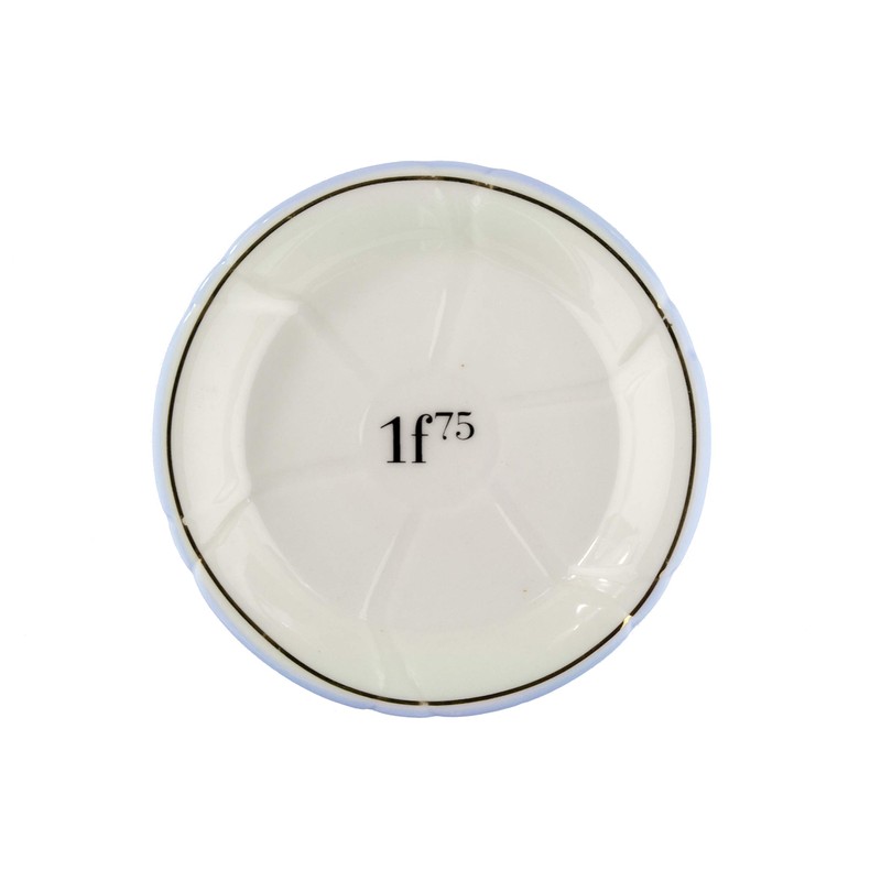 Porcelain French Absinthe Coaster/Saucer, 1f75, Lt Blue/Gold