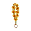 Boho Macrame Keychain Wristlet, Daisy Weave Handmade Keyring Holder Bracelet