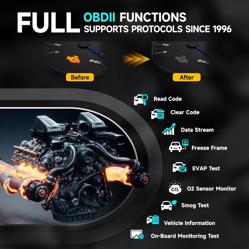 DND Bluetooth OBD2 Scanner - All System Diagnostic Tool for