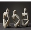 Asng Sandstone Resin Thinker Style Abstract Sculpture Statue Collectible Figurines
