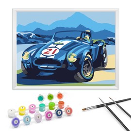 Zimrobin Paint by Numbers from 5, 6, 7 Years, Girls and Boys, Paint by Numbers for Children with Frame, 3 Brushes and Acrylic Paints, 18 x 24 cm (Tyrannosaurus Rex2)