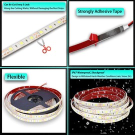 Seagenck RV Led Awning Party Light, Led Awning Strip Light for Camper Motorhome Travel Trailer Concession Stands Food Trucks, Light Up Canopy Area for BBQ Play Cards, 5m(16.4ft), Dc 12v, Green