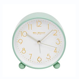 Widdop Metal Case Arabic Dial Alarm Clock with Metal Feet, Light & Snooze Function (Green)