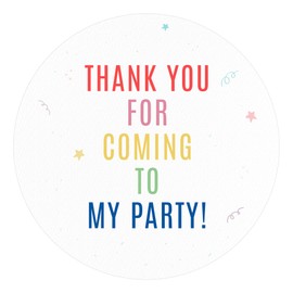 Colorful Thank You Labels Thank You for Coming to My Party Stickers | 2 inch | 60pcs Waterproof Favor Labels for Wedding, Bridal Shower, Baby Shower