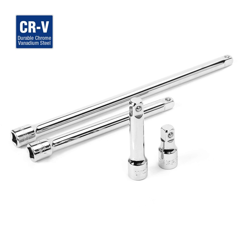 WORKPRO W074459 3/8 In. Socket Drive Extension Bar Set, Heat-Treated