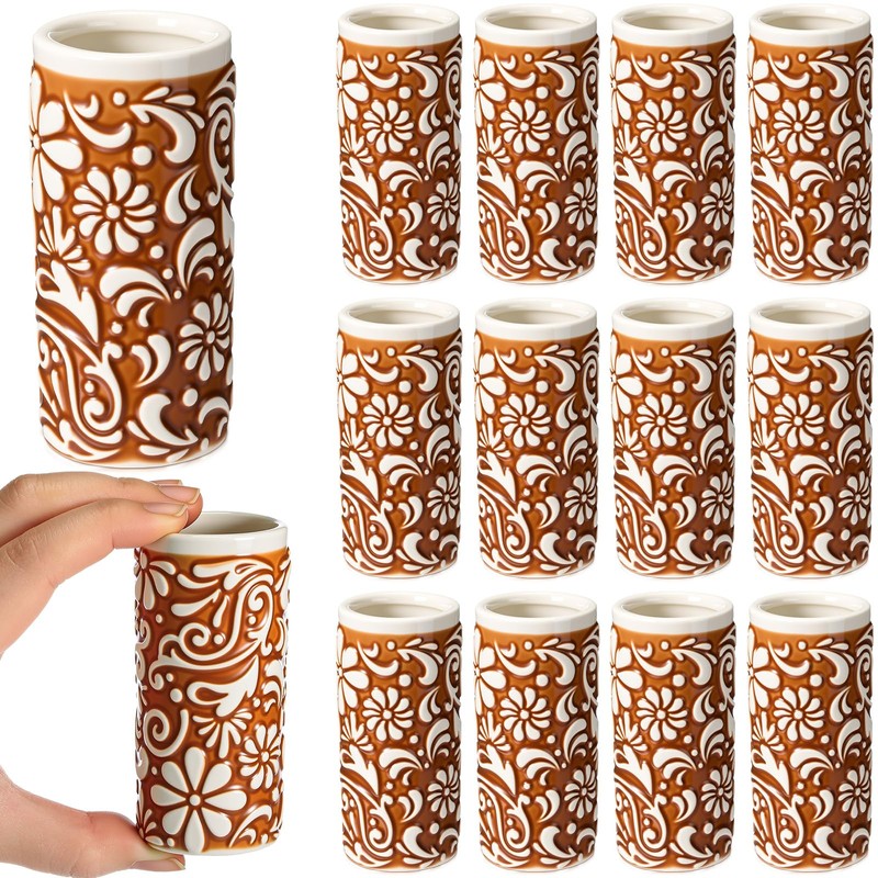 12 Pcs Cielito Lindo Party Favors Mexican Terracotta Pottery Cups,