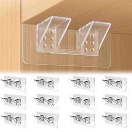 Jaxbo 12 Pcs Punch Free Shelf Support Peg，Self Adhesive Support Shelf Bracket，Strong Load Bearing for Shelves Kitchen Cabinet Book Closet